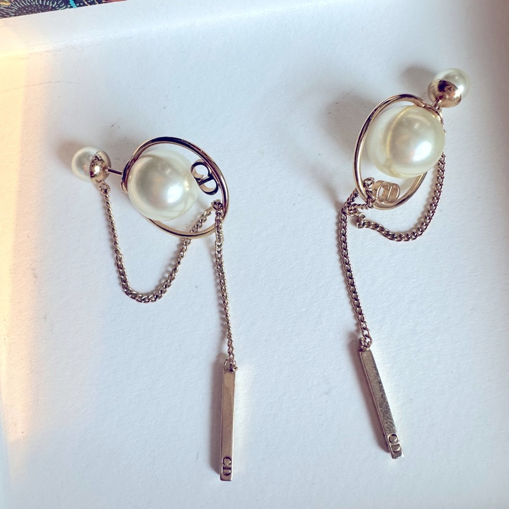 Rare Dior Tribales Dangle Chain earrings gold